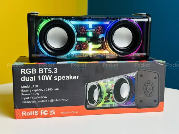 A88 10W Transparent Dual Bluetooth Speaker