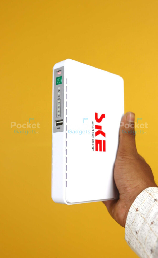 SKE POE 432P Mini DC UPS 25Watt 5v 9v 12v & PoE support 15/24v – 10400MAH