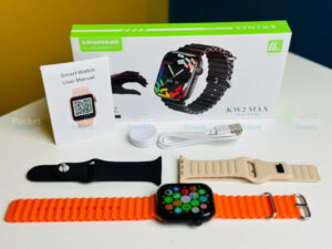 Keqiwear KW2 Max Smartwatch With 3 Bracelets – 49mm- Black Color