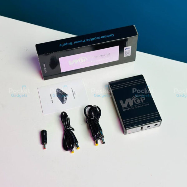 WGP Mini UPS, WGP 10400mAh UPS, Router UPS Price in BD, WGP 5/12/12V UPS, Mini UPS for Wifi Router, WGP UPS with Warranty, Best Mini UPS Bangladesh, 10400mAh Power Bank for Router, Pocket Gadget BD, WGP Black Edition