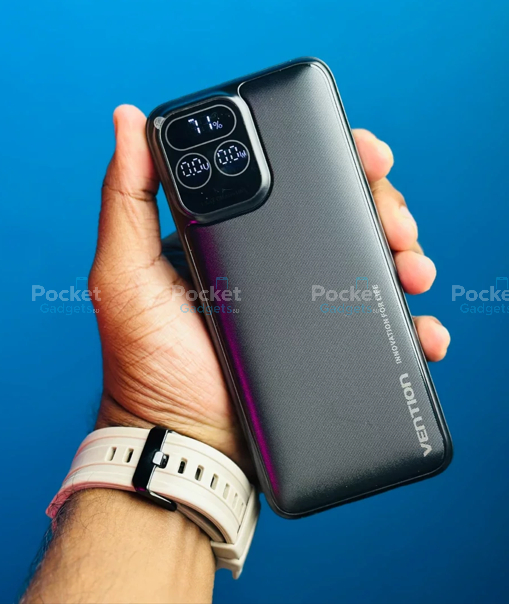 VENTION I15BB-V2 20000mAh 22.5W Power Bank with Built-in USB-C & Lightning Cables – Black