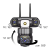 V380 PRO 3 Lens CCTV Outdoor Waterproof Night Vision PTZ Camera (4G+LAN)