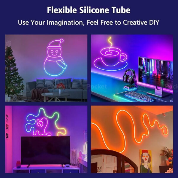 5m Longitud IC-RGB LED Neon Rope Strip Light