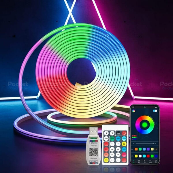 5m Longitud IC-RGB LED Neon Rope Strip Light