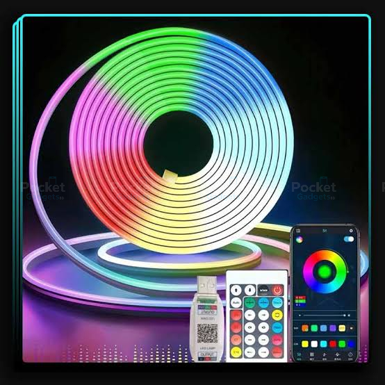 5m Longitud IC-RGB LED Neon Rope Strip Light