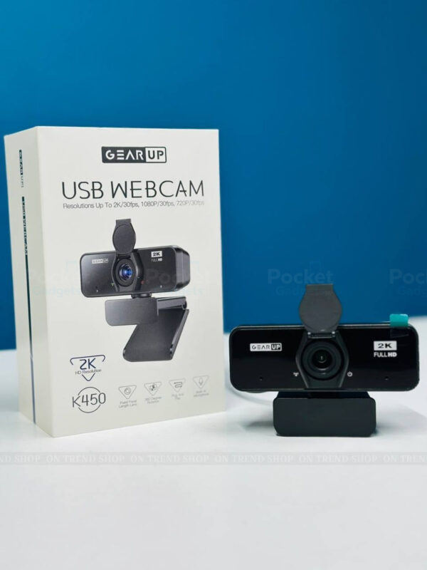 7e530f8c2822765dcbfe1651b4690ea6 GearUP K450 Webcam- 2K 4.0MP HD USB Webcam with Privacy Cover Plug & Play USB Webcam with Built-in Mic