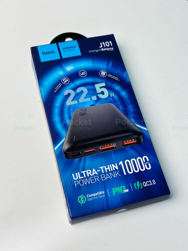 1014353 HOCO J101 10,000mAh 22.5W Power Bank – Black Color (3) (1) HOCO J101 10,000mAh 22.5W Power Bank – Black Color